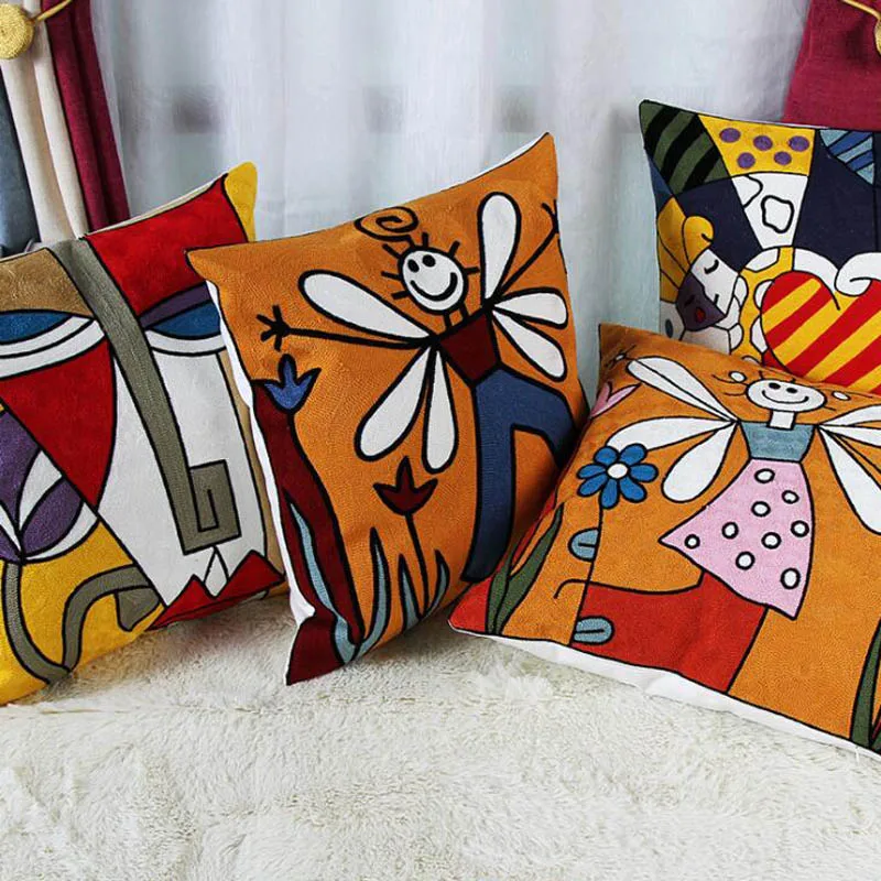 Meijuner Picasso вышитая наволочка для дивана холст хлопок автомобильного стула