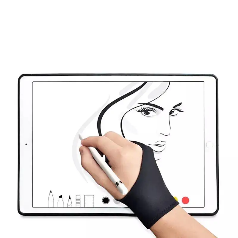 Artist Drawing Two Finger Glove For Any Graphics Tablet Black 2 Anti-fouling both Right And Left Hand | Дом и сад