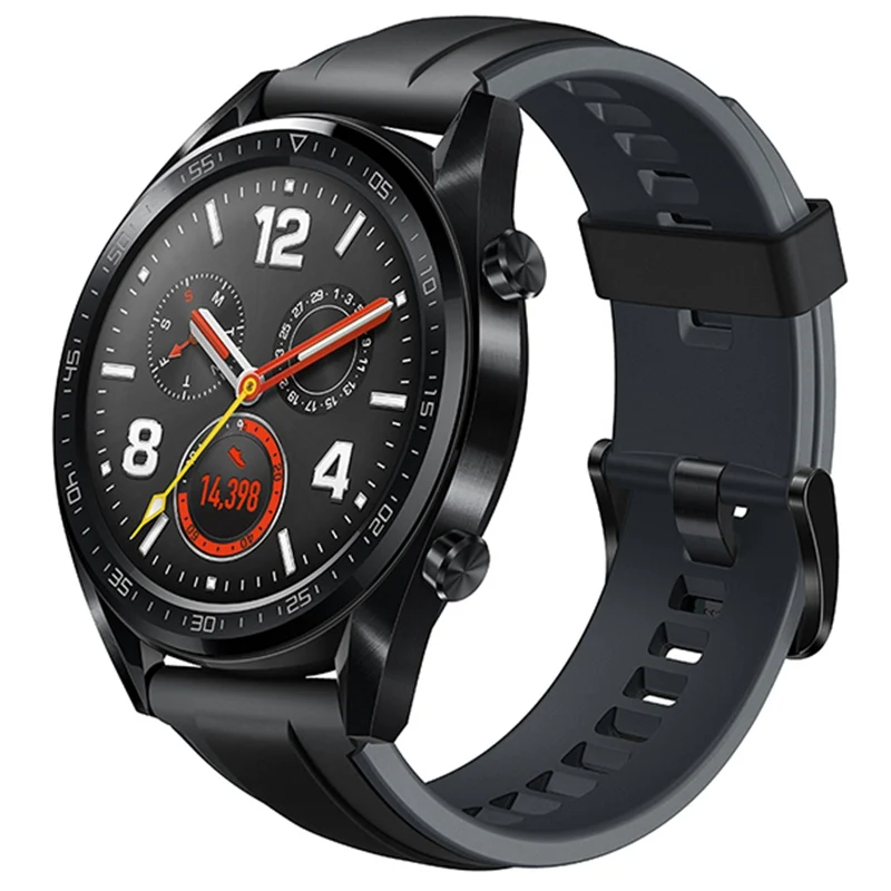 Черный Huawei Watch GT Смарт часы gps ГЛОНАСС NFC 14 дней Срок службы батареи Водонепроницаемый AMOLED экран открытый Пульс Спорт для Android - Цвет: Черный