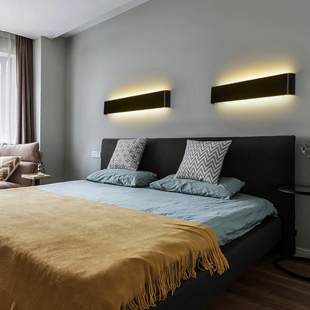 

JIAWEN Modern Minimalist LED Wall Lamps iron art Bedroom Bedside Lamp Creative Bathroom led Lights 18W led indoor wall Lighting