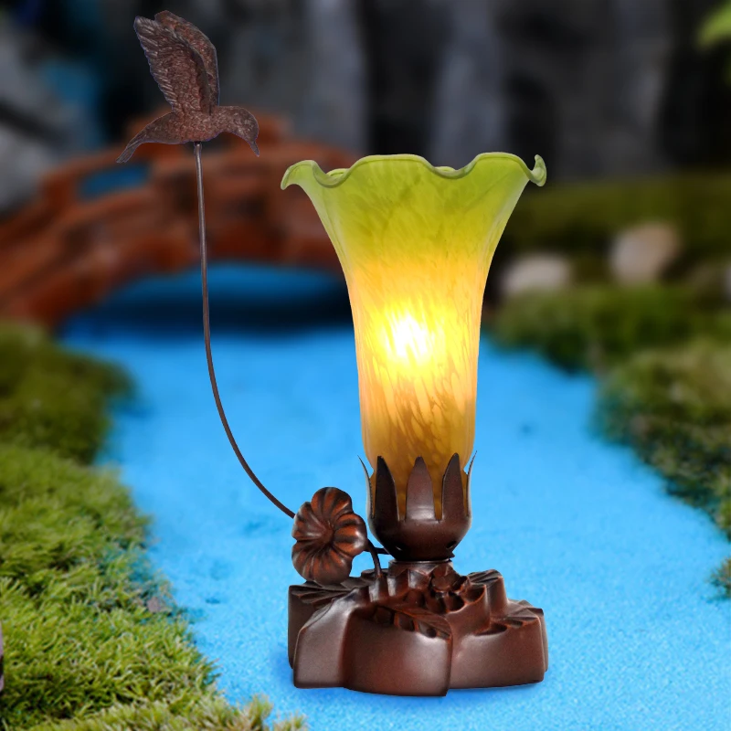 

Blown Glasses Bird Flower Kids Night Light Led Bedroom Bedside Lamp No Rechargeable Night Light Projector For Children Kids Room