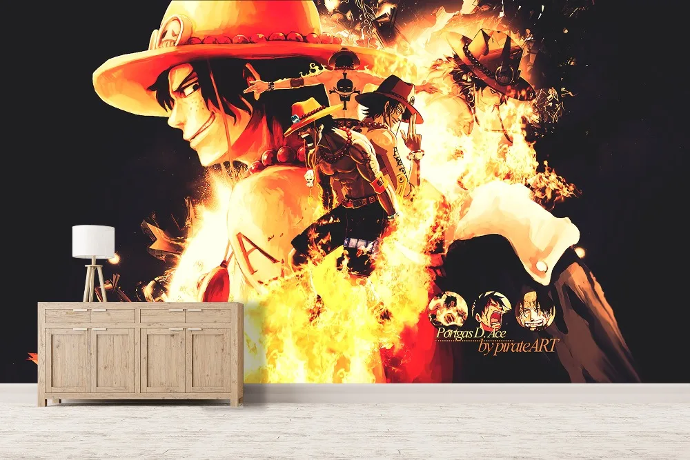 Наклейки 3D One Piece Fire Fist Ace 93 японское аниме настенные наклейки | Строительство и