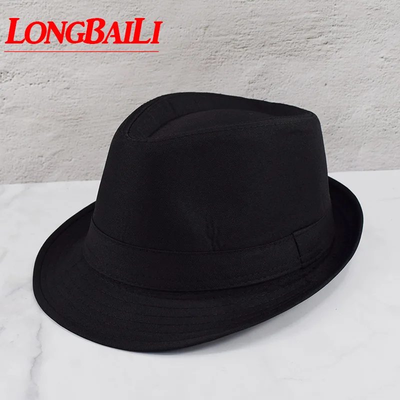 Черные Шляпы Fedora для мужчин Chapeu Masculino Панама белые шапки Trilby Джаз Гангстерские