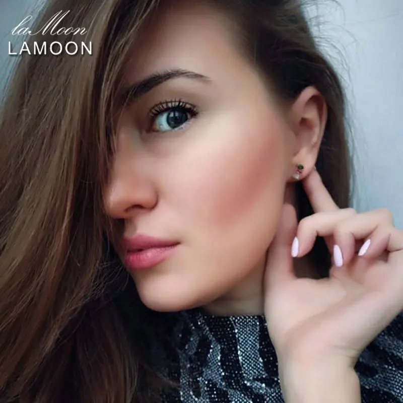 LAMOON Classic 100% натуральный разноцветный Овальный Турмалин 925 Стерлинговое серебро