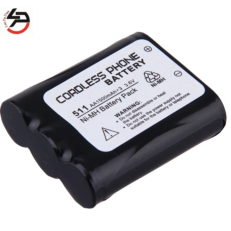 Laipuduo 2pcs 3.6V 1500mAh Ni-MH Cordless Phone Rechargeable Battery for Panasonic P511 PP511 P-P511A | Электроника