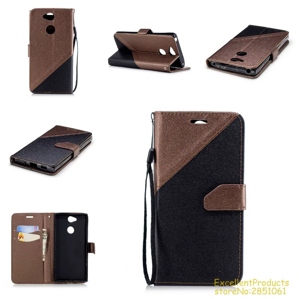 Для Coque sony Xperia XA2 Роскошные магнитных флип бумажник PU кожаный чехол для Дело Капа