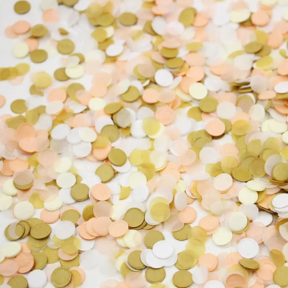 Персик и золото Партия Конфетти-конфетти из папиросной бумаги Декор партии