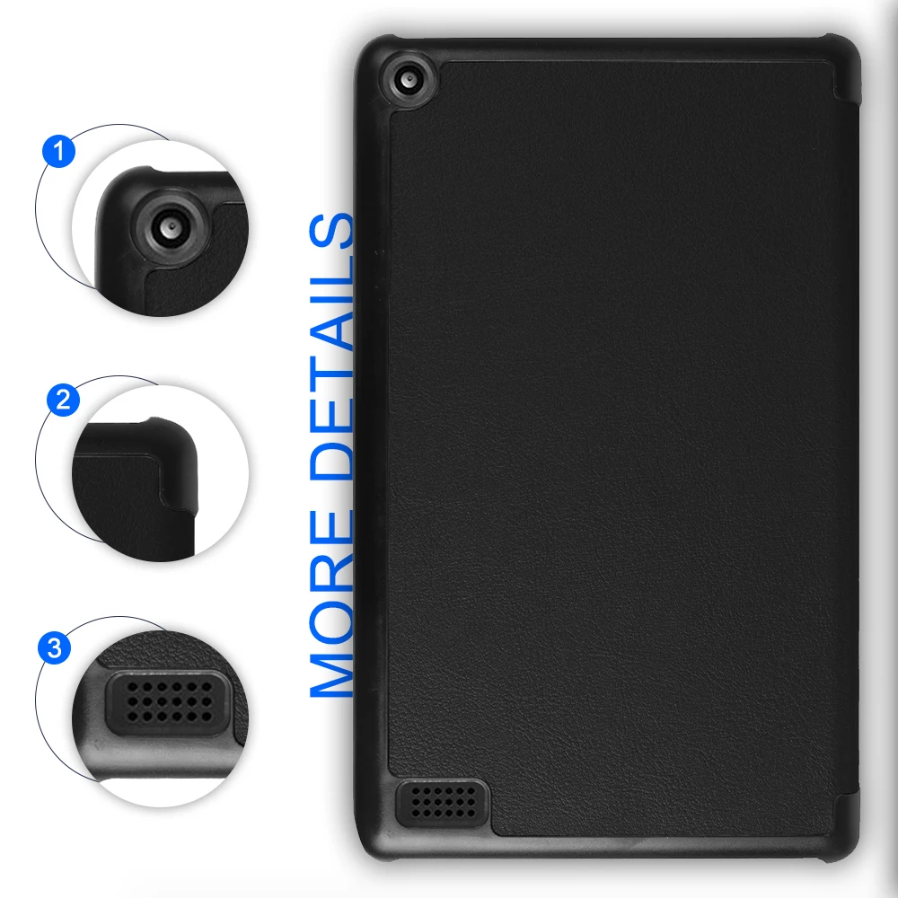 Чехол книжка из искусственной кожи с подставкой для 2017 Amazon новый планшет fire 7 Alexa