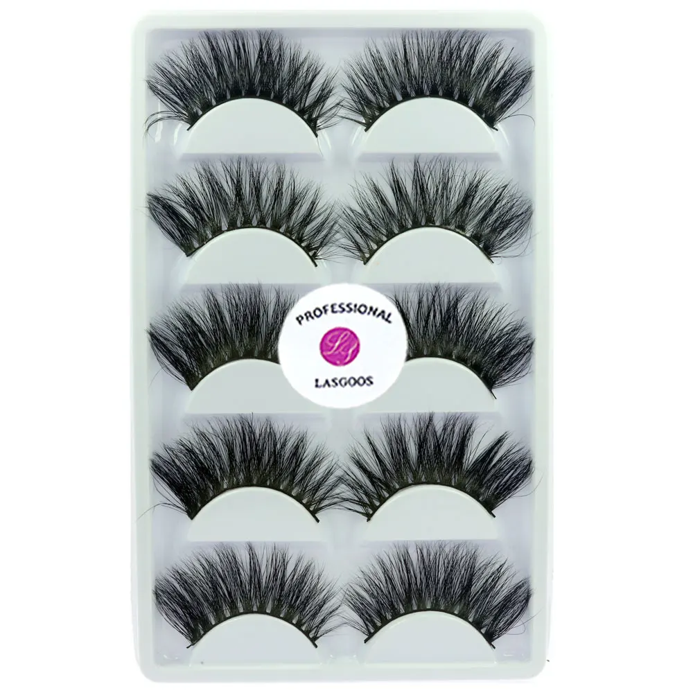 LASGOOS 5 пар/лот ресницы для глаз мягкие длинные Cilios Maquiagem накладные верхние
