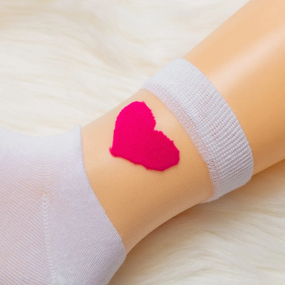 Новые кружевные носки с узором в виде сердца 1 пара пикантных прозрачных носков