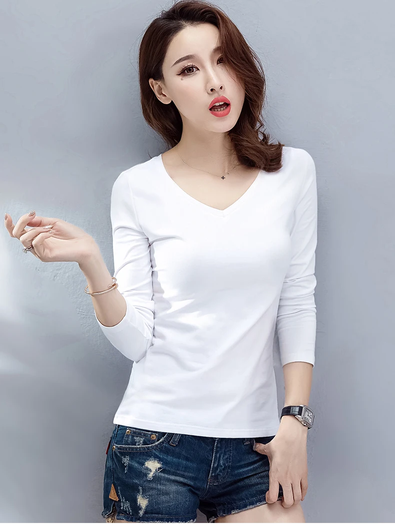 Женская футболка с длинными рукавами на осень и зиму черные облегающие топы в