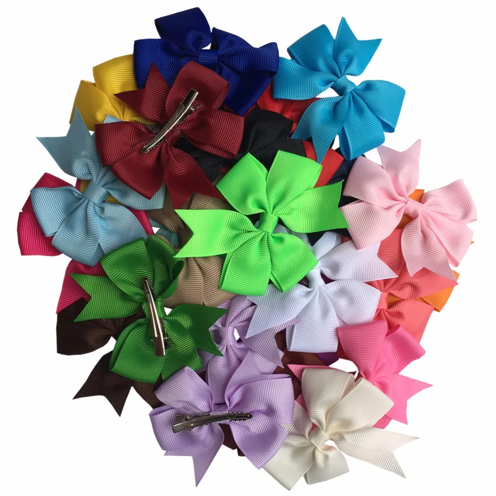 24PCs/lot Hair Bow Clips bands newborn grosgrain ribbon boutique hair bows alligator clips for girls kids A066-6 |