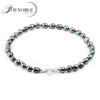fashion big black baroque pearl necklace for women10 11mm freshwater pearl necklace birthday gift