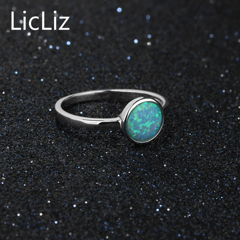 Женское серебряное кольцо lililiz обручальное с голубым опалом камнем свадебное