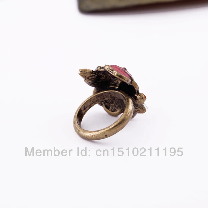 Женское кольцо с красными цветами|jewelry women rings|women ringsflower jewelry |
