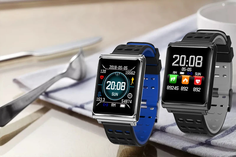 Смартчасы Rundoing N98 сенсорный экран цветной LCD дисплей IP67 влагозащита датчик