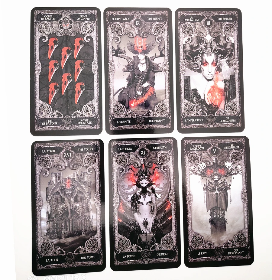 Dark Tarot карты колода Английский Испанский Французский Немецкий вариант