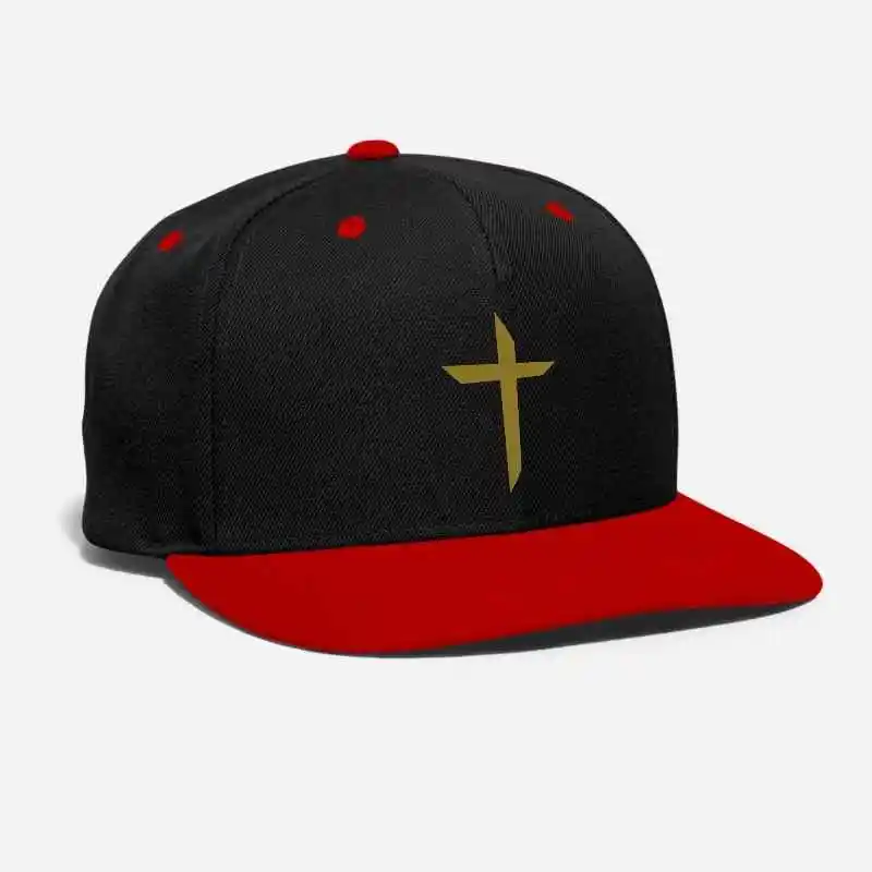 black red Простая шапка с коричневым крестом, вышитая по индивидуальному заказу, мессия, Бог, христианский Иисус, средневековая молитва, любовь, унисекс, регулируемая бейсбольная шапка - Цвет: black red