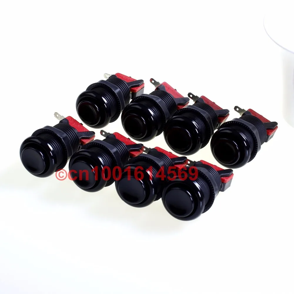 

30mm 8pcs/set Happ Standard Push Buttons Arcade Buttons For Coin Operated Games & MAME DIY Projects & Mini Arcade Machine- Black