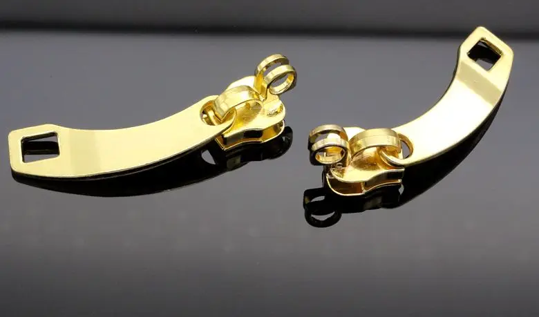 gold 2pcs 8# покрытие Глава металла zip/ползунки для Нейлон молнии/двойной замочную скважину/black/silver/gold /для Пластик напряженности Сейф бар/чемодан/Чемодан - Цвет: gold 2pcs
