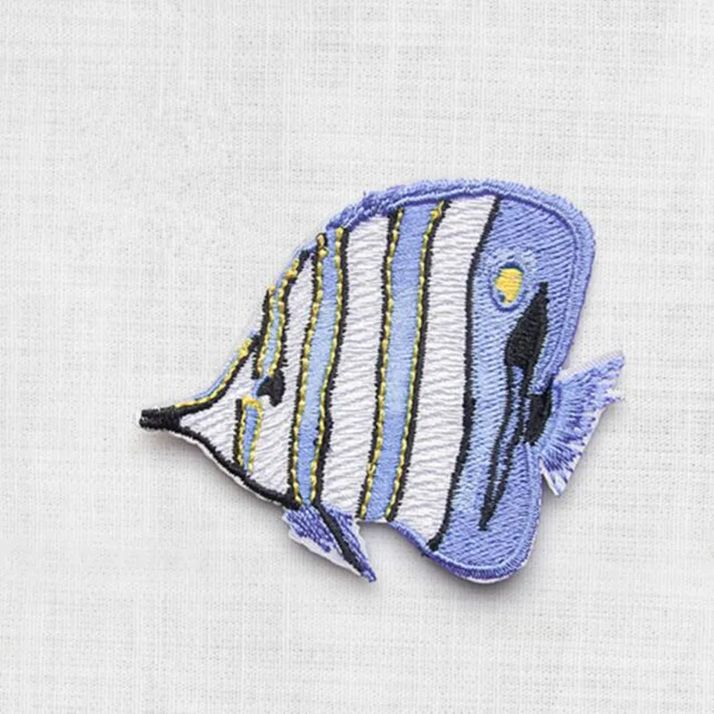 Нашивка с изображением морской рыбы милый логотип детская одежда металлические