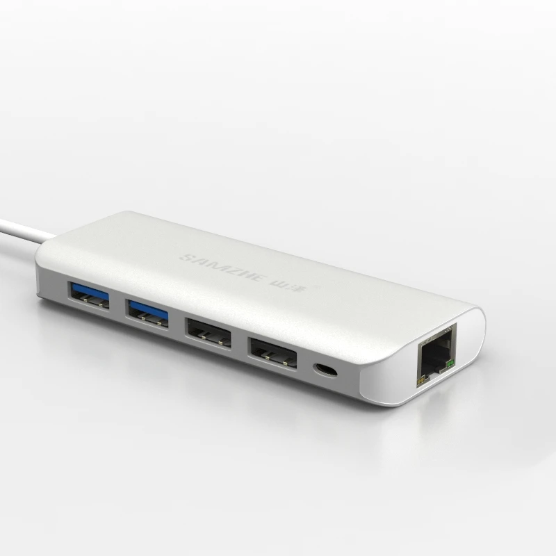 SAMZHE Тип c USB3.0 USB2.0 адаптера Ethernet Интернет кабель HUB конвертер 4 порта USB чистая для