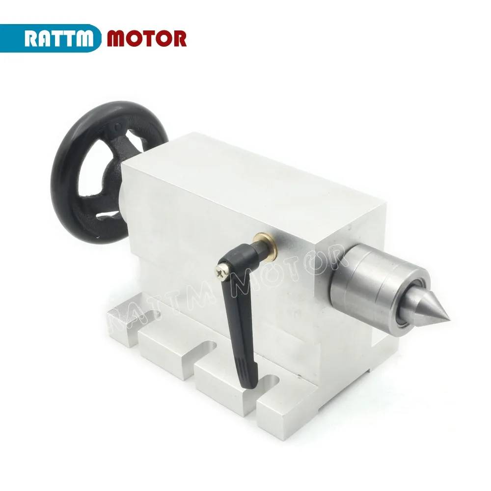 

CNC mini lathe machine for metal tailstock for rotary axis A axis, fourth axis 50mm Telescopic