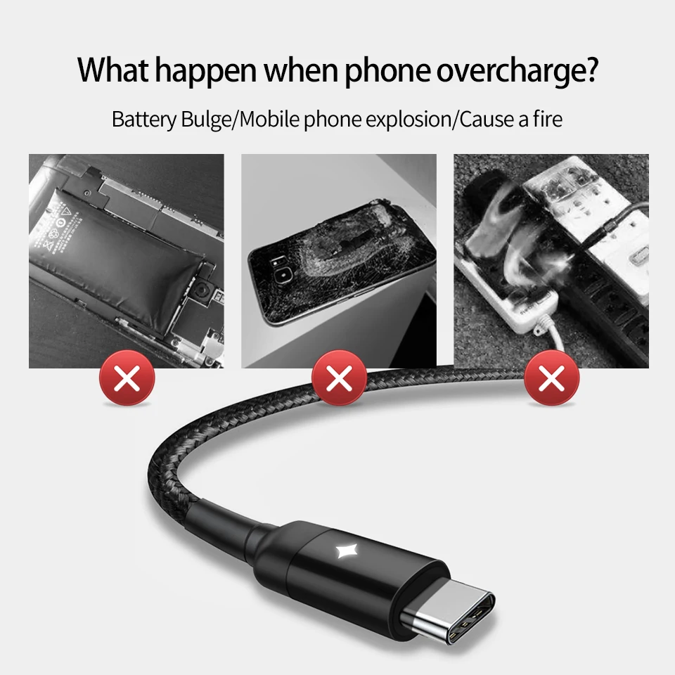 Кабель зарядного устройства микро usb Smart Power Off Usb Type C 3 1 Быстрая зарядка Usbc Mikro Cavo