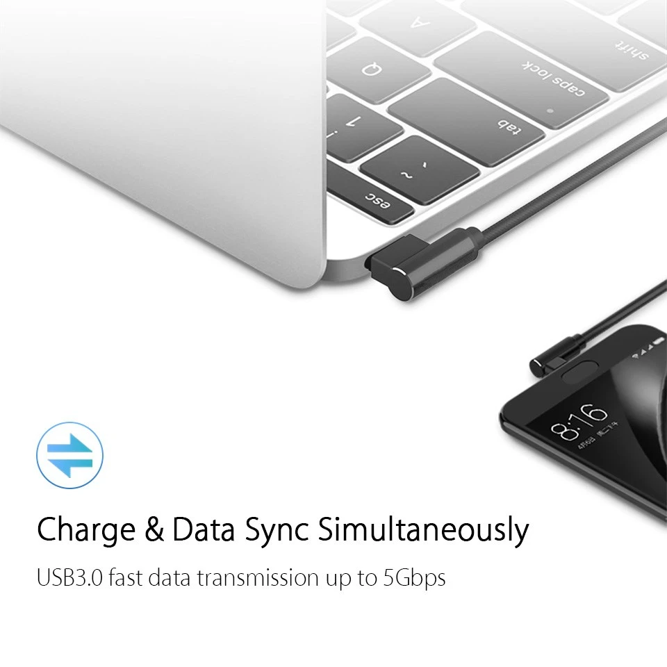 Кабель Micro Usb Ocube 90 градусов usb-кабель 1 м 2 3 для Samsung S7 S6 4 А быстрая зарядка кабели