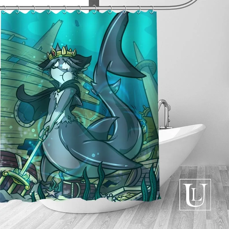 

Custom Shark Bath Curtain Fabric Modern Shower Curtain bathroom beautiful Curtains Bath decor