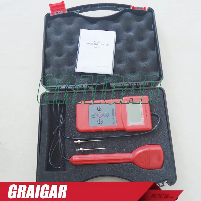 MS-C Textile moisture meter for measuring content of materials Clothes Cotton Yarm Wool |