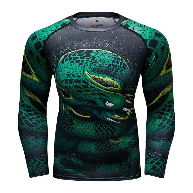 Абсолютная новинка Мужская компрессионная 3D рубашка Rashguard быстросохнущая одежда