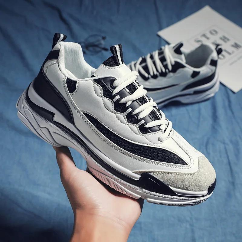 Новинка 2019 мужские кроссовки на шнуровке повседневная обувь плоской платформе