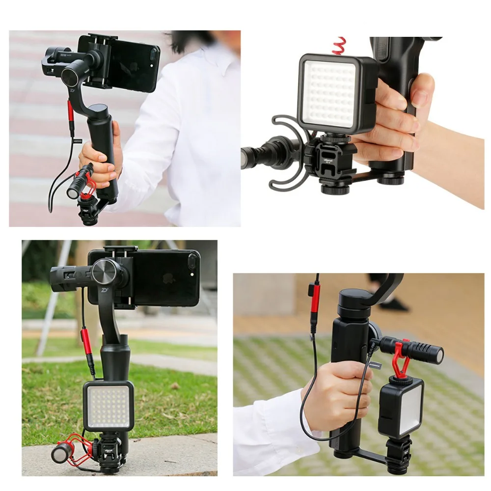 3 в 1 тройной Штатив для микрофона со светодиодной подсветкой видеосъемки Для Zhiyun