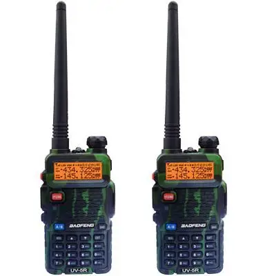 2 шт. BAOFENG UV 5R камуфляжная Двухдиапазонная Двусторонняя радиосвязь без наушников