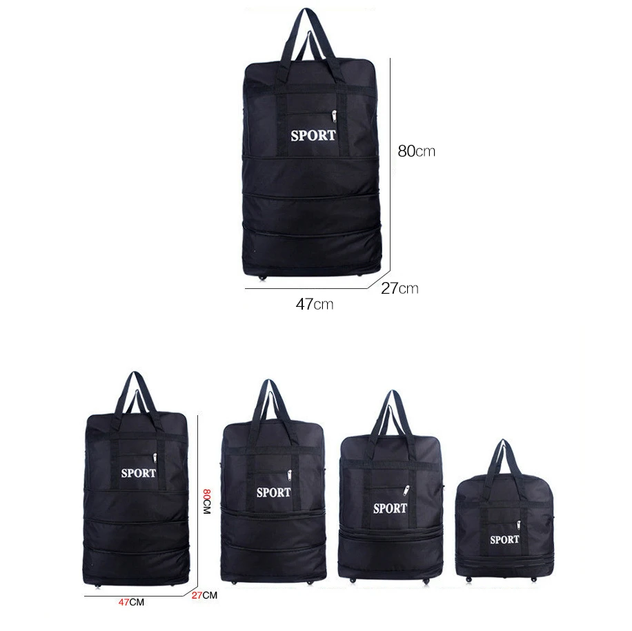 Air Checked Bag Luggage Travel Universal Wheel Foldable Luggage Moving Storage Bag T726 Oxford Waterproof Travel Packing Cubes