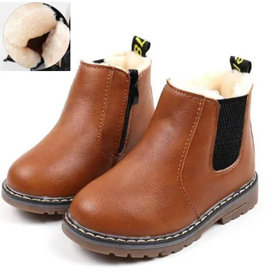 Brown winter MHYONS/; сезон осень-зима; Новинка; удобные ботинки для девочек в стиле ретро; Кожаные Ботинки Martin для мальчиков; детские ботинки; детская обувь в английском стиле; ZX 532 - Цвет: Brown winter