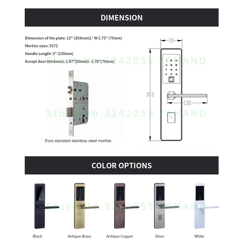 Интеллектуальный многофункциональный кодовый замок для дома Bluetooth