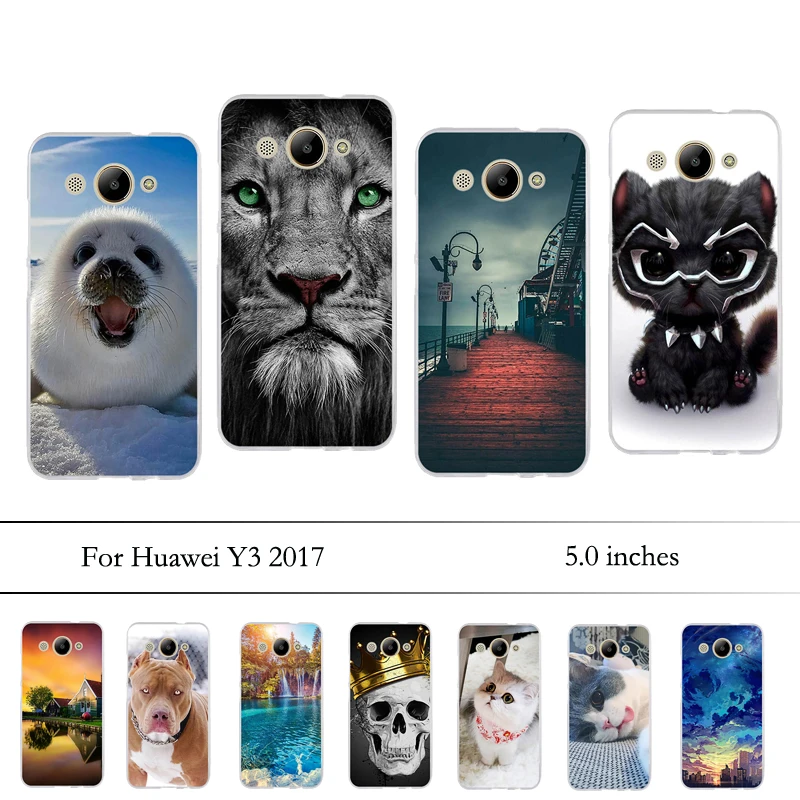 Чехол для Huawei Y3 2017 мягкий силиконовый чехол из ТПУ накладка Y 3 чехлы телефонов