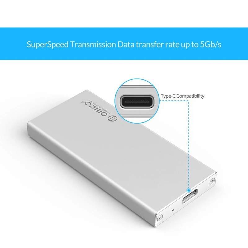 Корпус для жесткого диска ORICO type C Gen1 to mSATA 3 0 корпус USB3.1 1 8 дюймового SSD [Поддержка