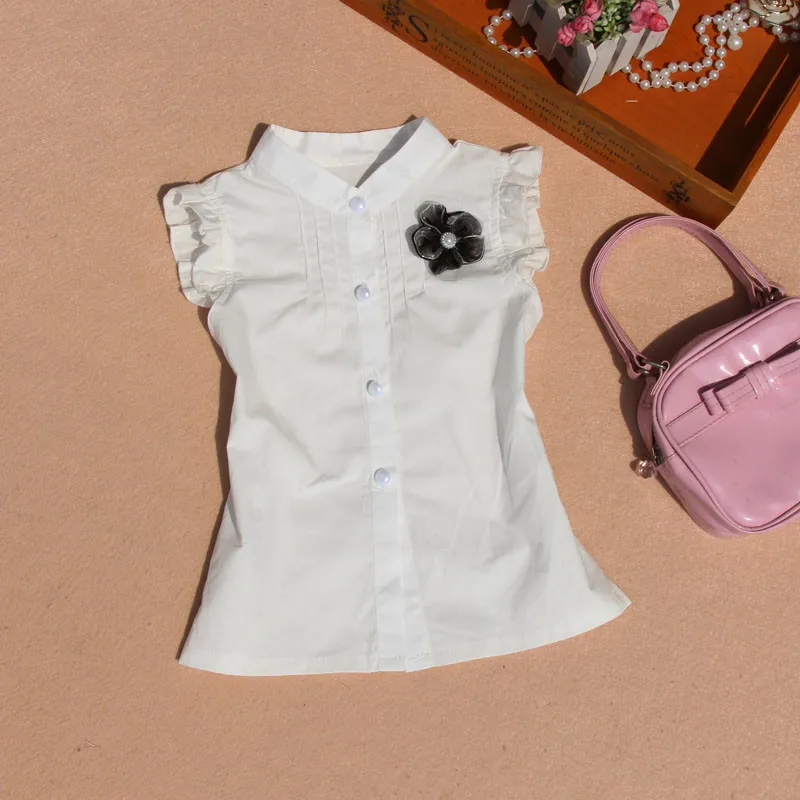 В 2016 году летняя одежда для девочек детская симпатичная рубашка цветочный хлопок