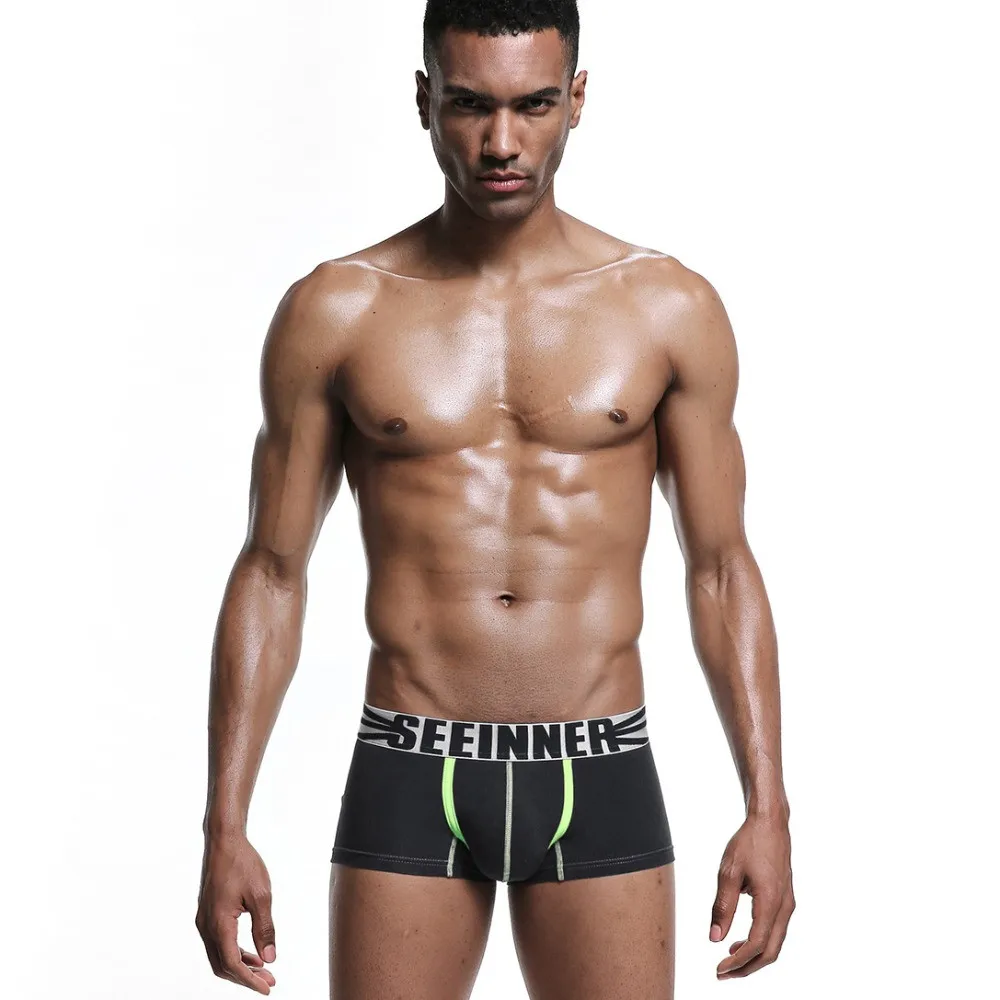 Мужское нижнее белье Seeinner хлопковые боксеры с цифровой печатью модные u образные