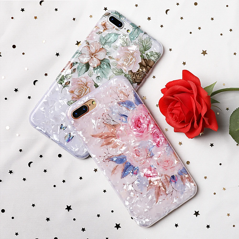 LOVECOM Ретро Цветочный кольцо стенд чехол для телефона для iPhone 11 Pro Max XR XS Max XS 7 8 6 Plus чехол мягкий IMD Dream Shell чехол для телефона