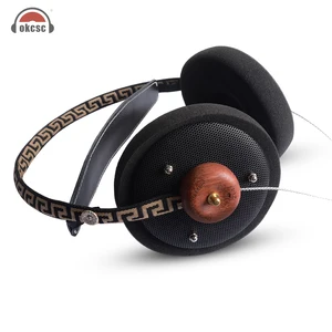 okcsc zx1 open back hifi wooden over ear headphone 57mm speaker open voice monitor headset with 3 5mm silver plated cables free global shipping