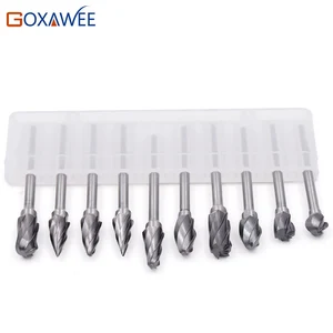 Набор ротационных напильников GOXAWEE из карбида вольфрама, 10 шт., 3x6 мм, однозубчатые напильники для древесины с грубыми зубьями, Ротационные напильники для резки Dremel