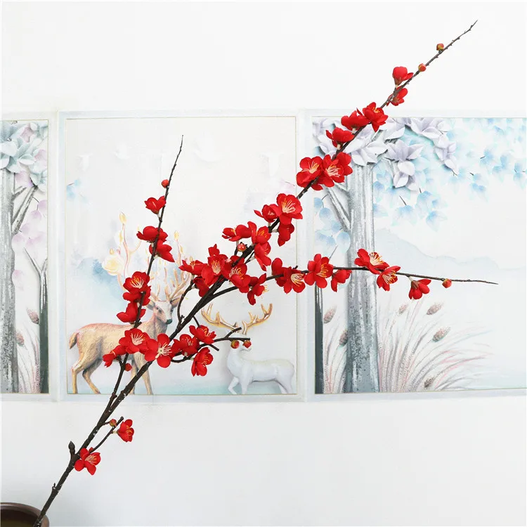 

5pcs/lot artificial plum blossom flower simulation plum branch luxury home wedding decoration flower bouquet wholesale
