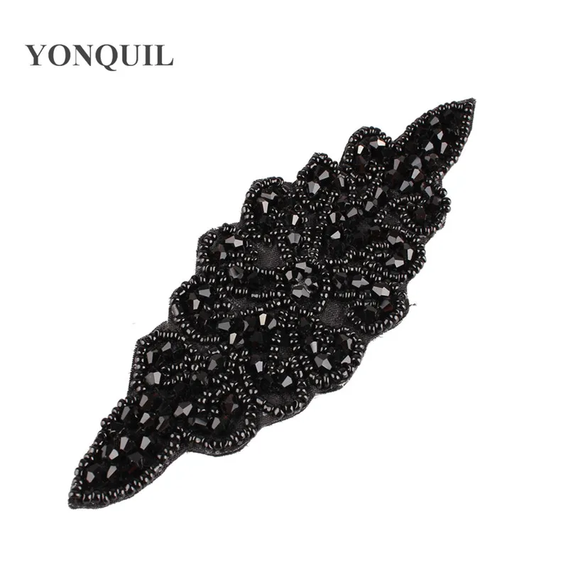 

Sewing On Rhinestone Applique Crystal Rhinestones 4.5*14CM DIY Wedding Evening Dress or hats scraf accessories 12pcs/lot SYBB133