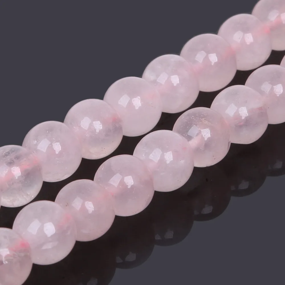 Оптовая продажа розово-розовые круглые бусины россыпью из натурального камня
