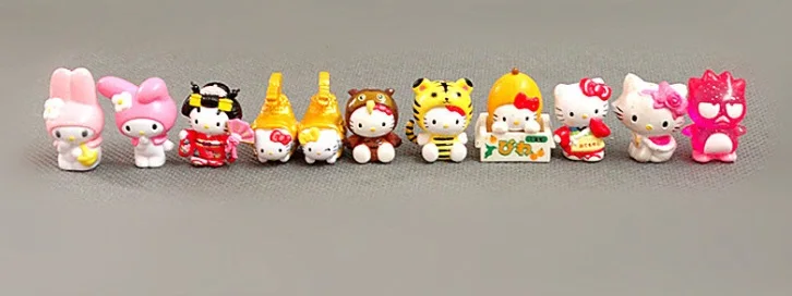 50pcs doll no repeat 50~ 150 шт без повтора 2-3,5 см мини мультфильм hello kitty фигурка куклы жесткий ПВХ модель животного игрушка японского аниме d11 - Цвет: 50pcs doll no repeat