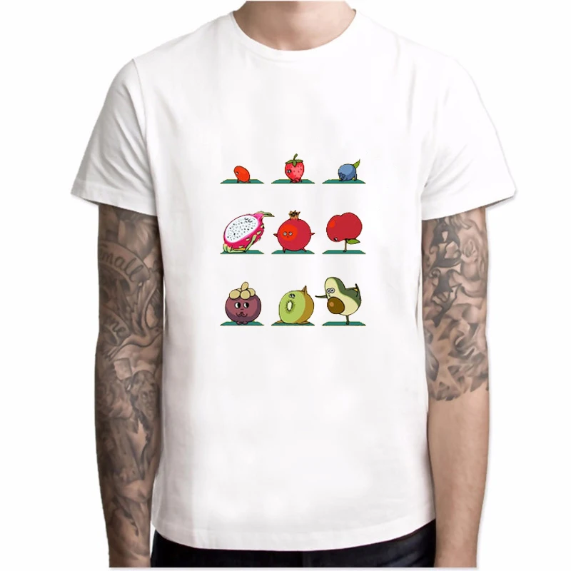 Летняя футболка мужская фруктовая Спортивная harajuku одежда camisetas hombre забавная